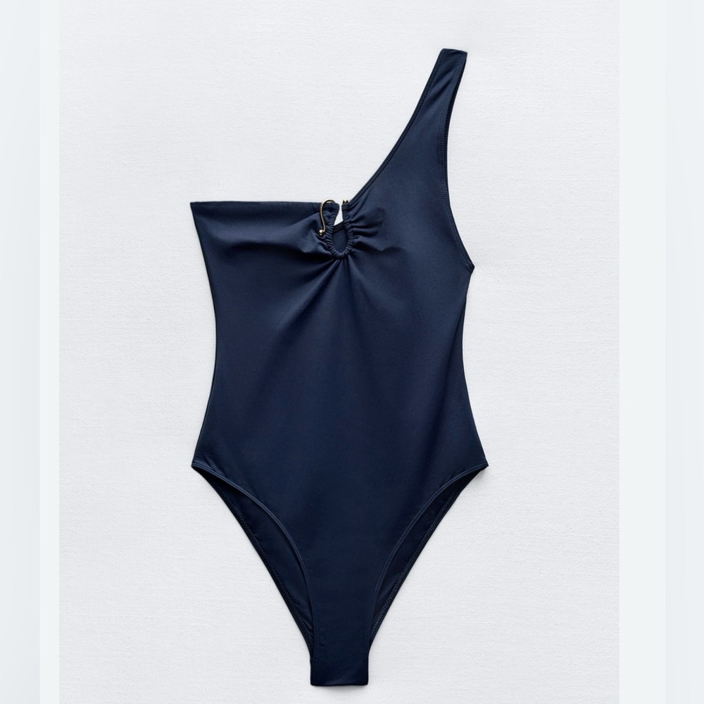 ZARA METAL PIECE ASYMMETRIC SWIMSUIT